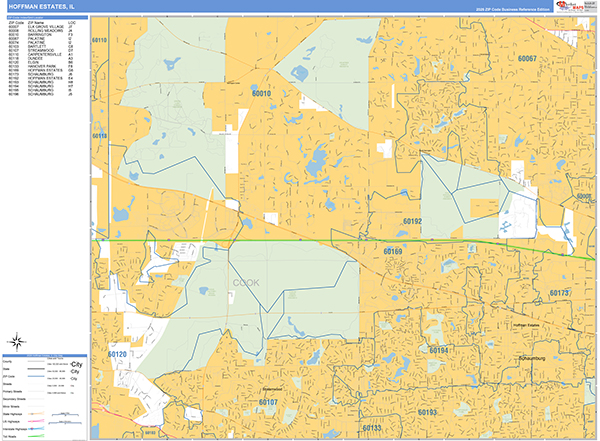 Hoffman Estates Wall Map